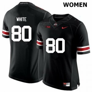 Women's Ohio State Buckeyes #80 Brendon White Black Nike NCAA College Football Jersey New LEG5444VQ